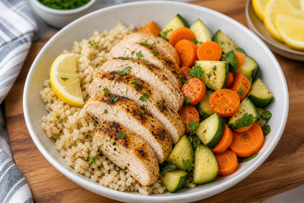 🥗 Lemon Herb Chicken & Veggie Bowl